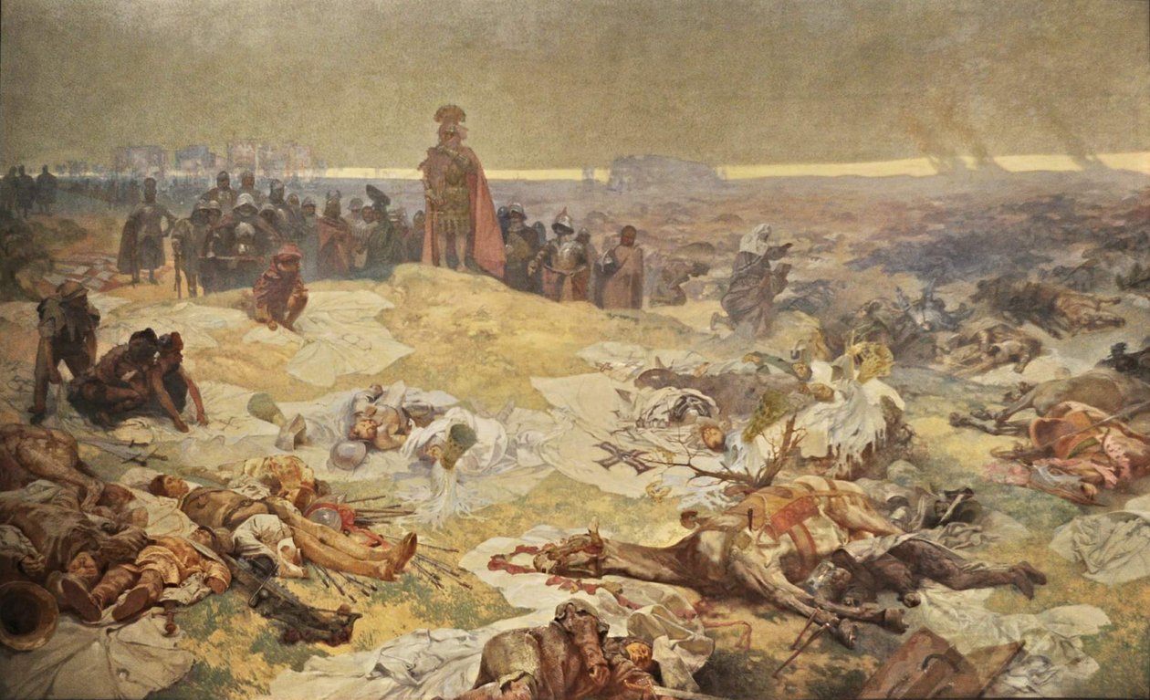 Po bitvě u Grunwaldu. Solidarita severních Slovanů Cyklus Slovanská epopej od Alphonse Mucha