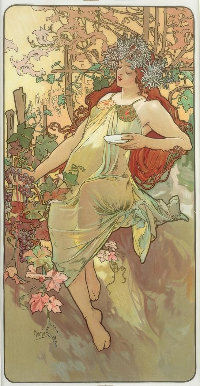 Podzim od Alphonse Mucha