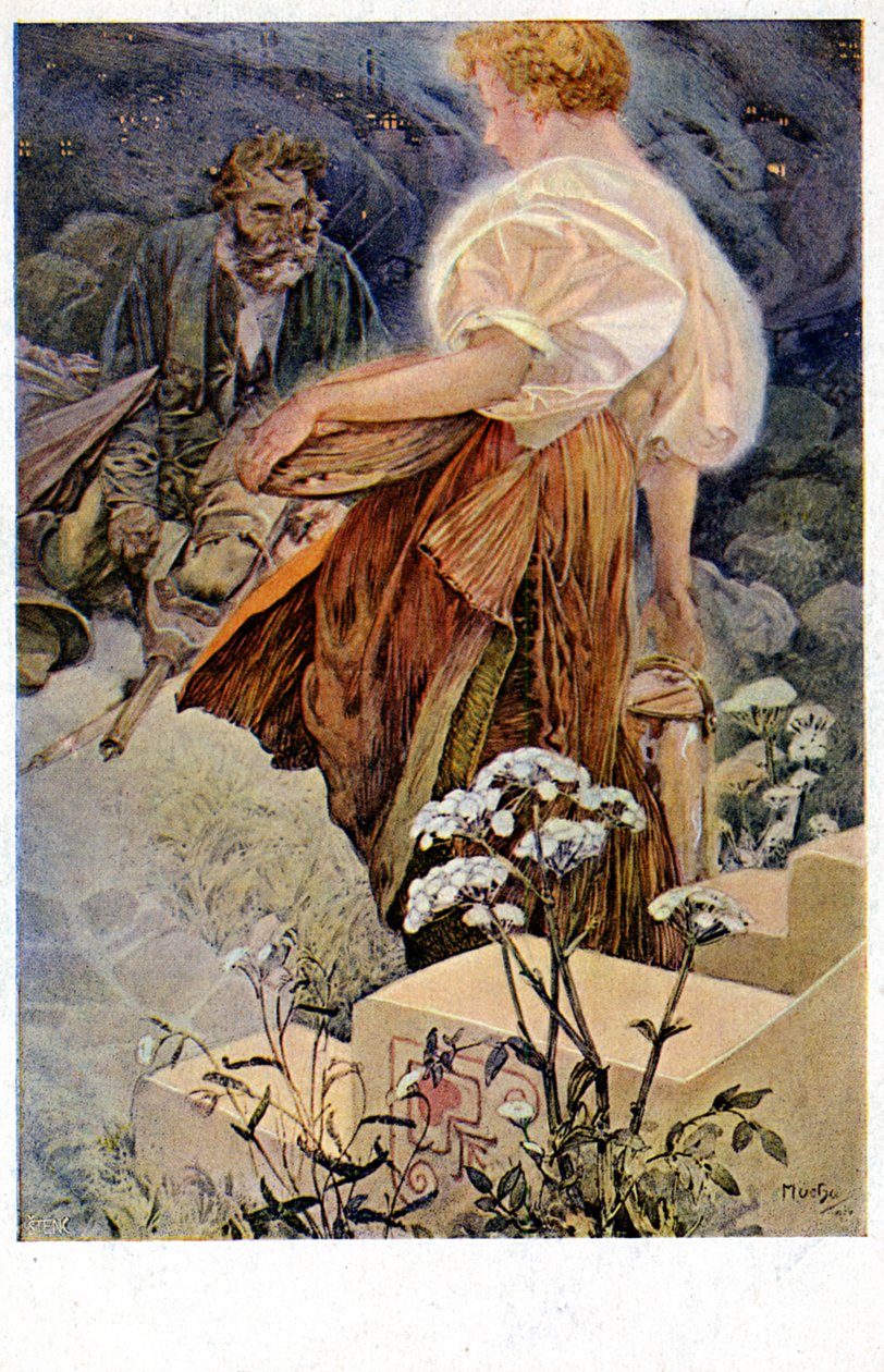 „Blahoslavení milosrdní, neboť oni dostanou milosrdenství“, 1906 od Alphonse Mucha