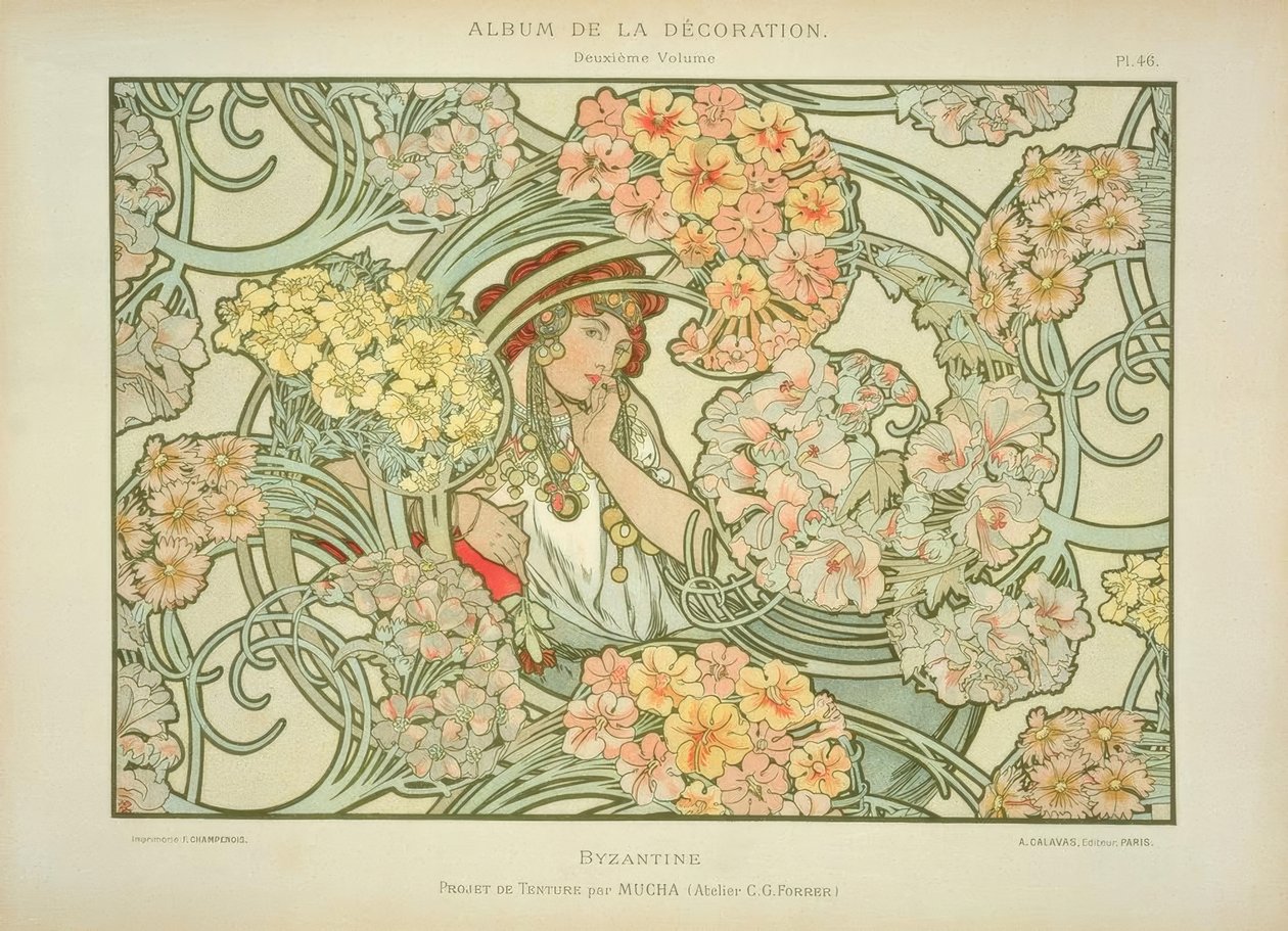 byzantský od Alphonse Mucha