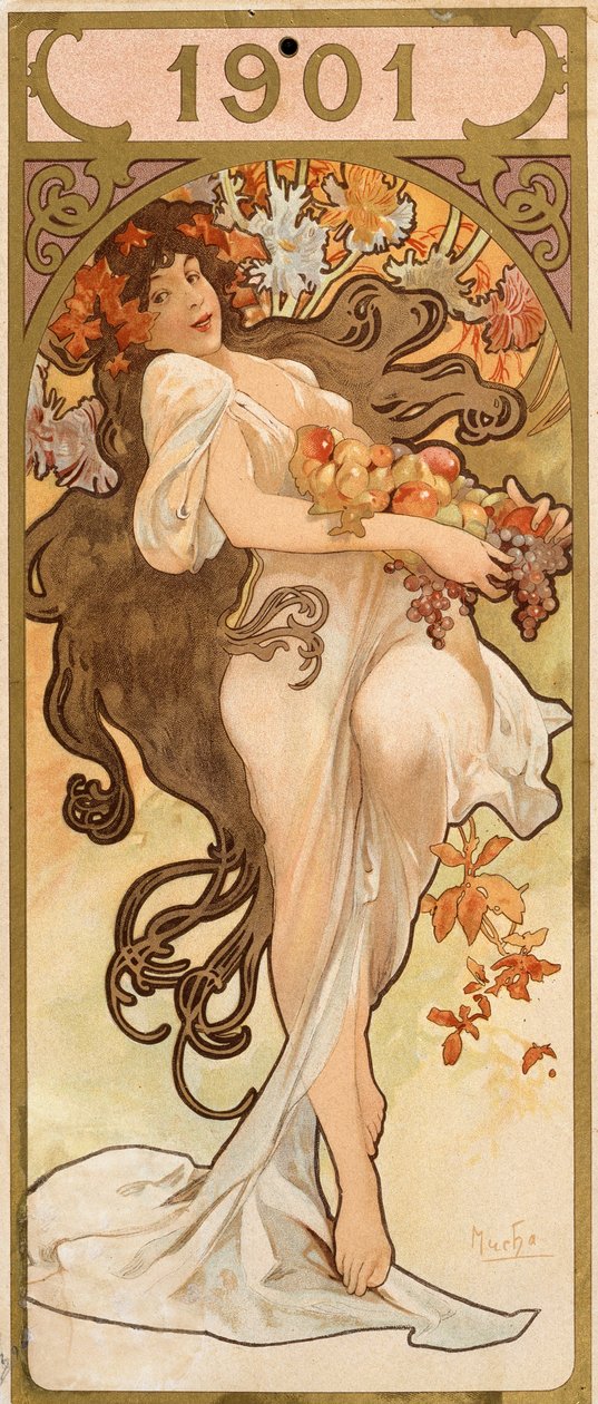 Kalendář na rok 1901, c1900. od Alphonse Mucha