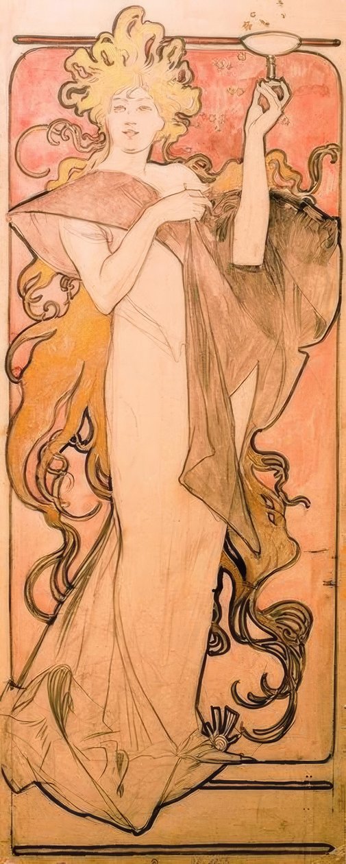 Champagne Ruinart od Alphonse Mucha