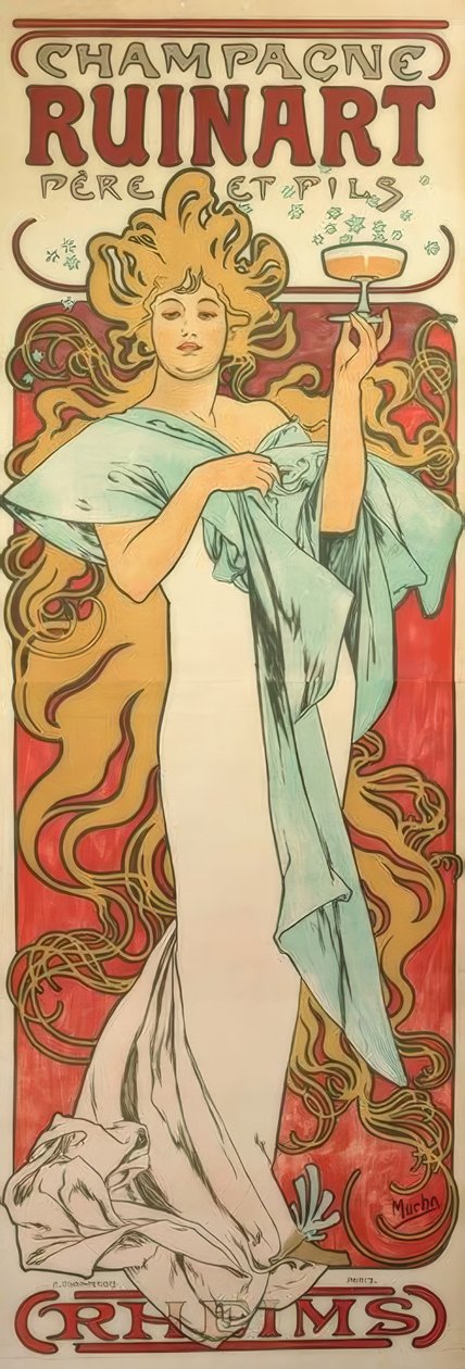 Champagne Ruinart Otec a syn od Alphonse Mucha