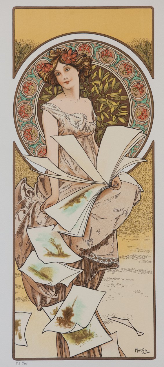 Kalendář šampaňského, cca 1897. od Alphonse Mucha
