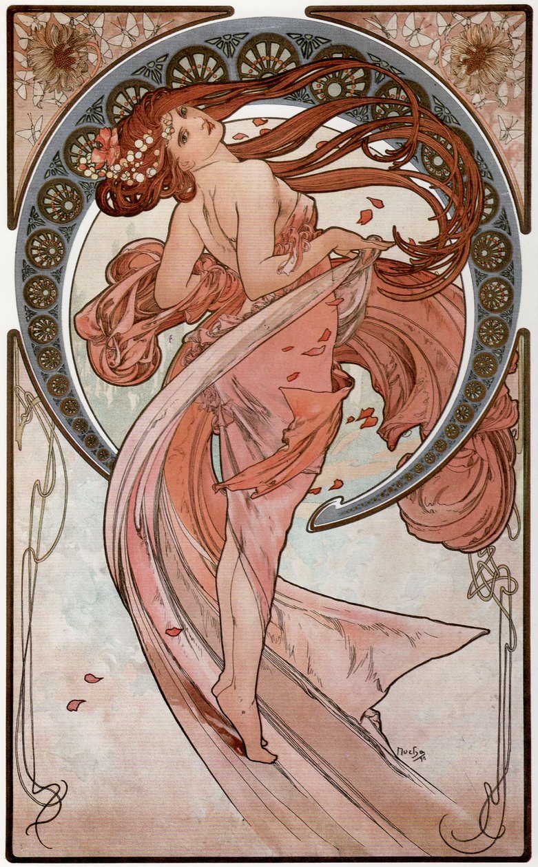 Tanec ze série The Arts, 1898 od Alphonse Mucha
