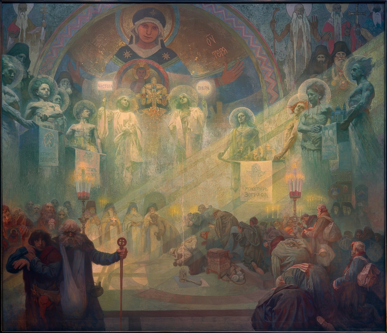 Svatá hora Athos od Alphonse Mucha