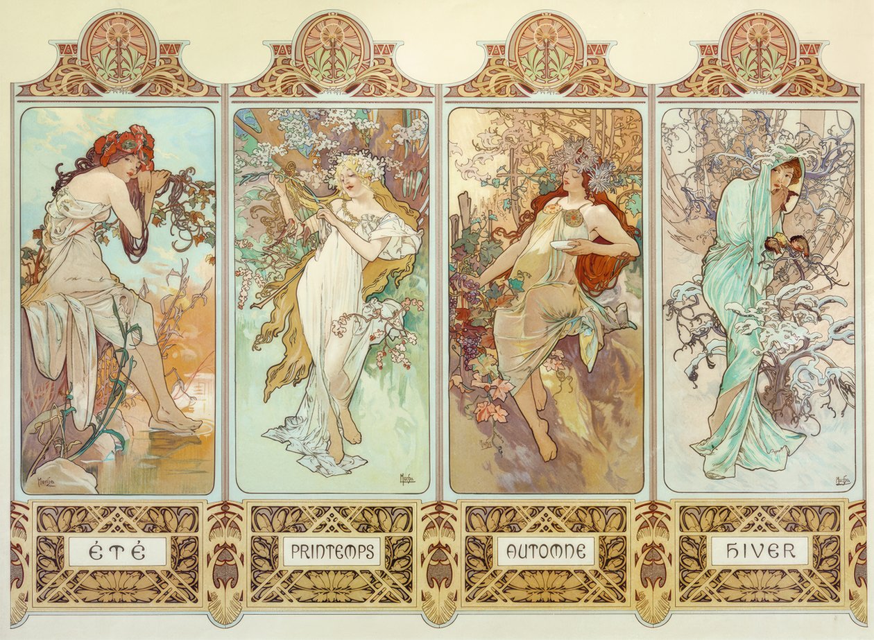 Čtvero ročních období od Alphonse Mucha