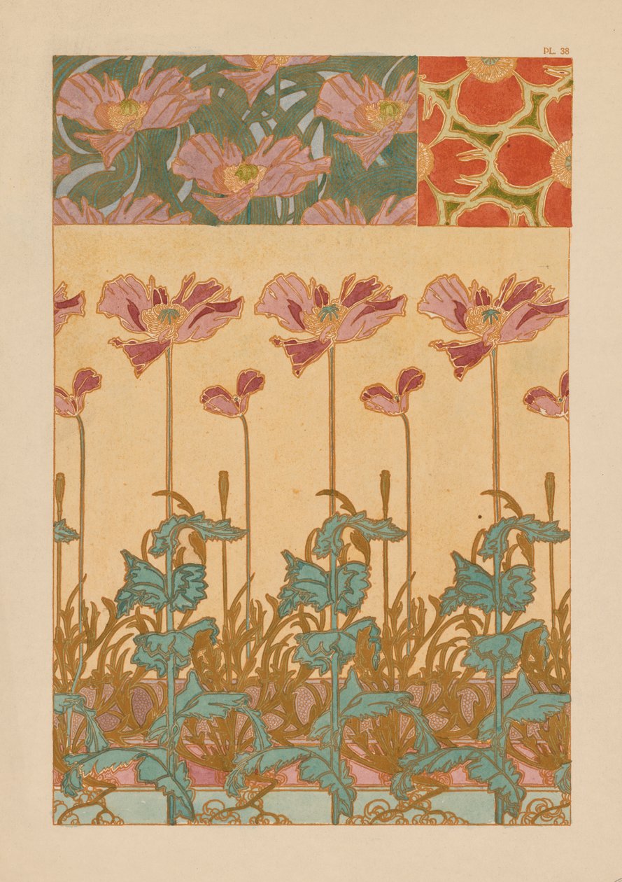 Documents Decoratifs: Orientalische Mohnblumen od Alphonse Mucha