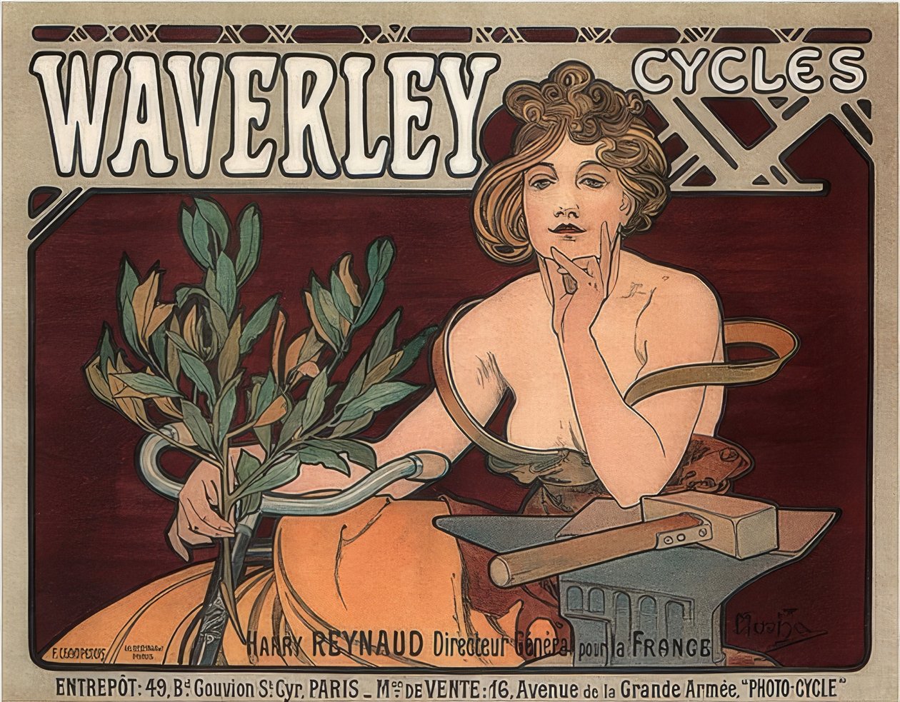 kola Waverley. 1896 od Alphonse Mucha