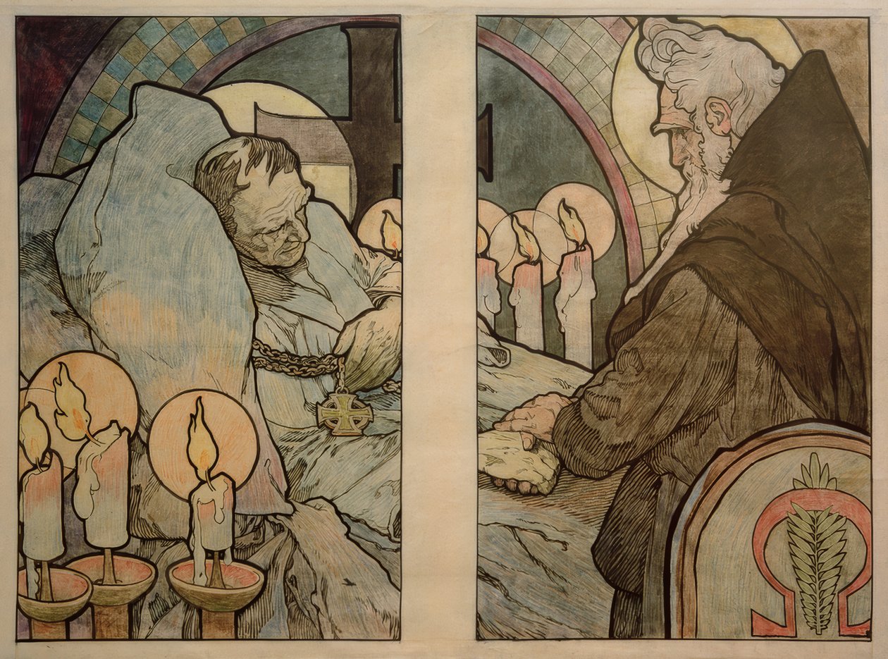 Okno svatého Víta v Praze, karton 1931 od Alphonse Mucha