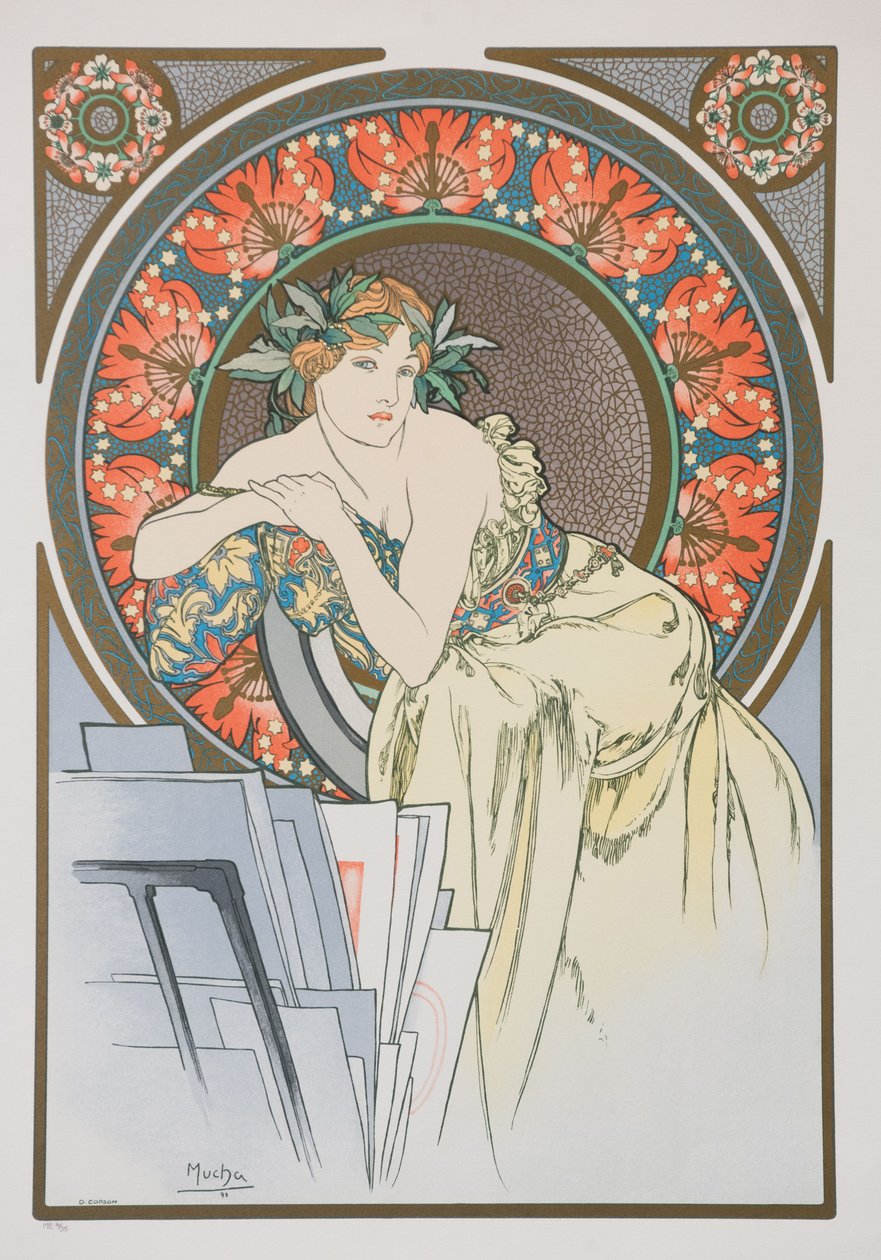 Žena s mákem, 1898. od Alphonse Mucha