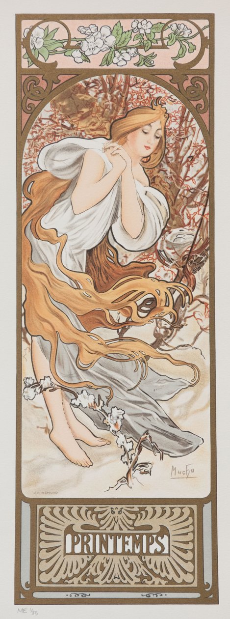 Roční období. Jaro, 1897. od Alphonse Mucha