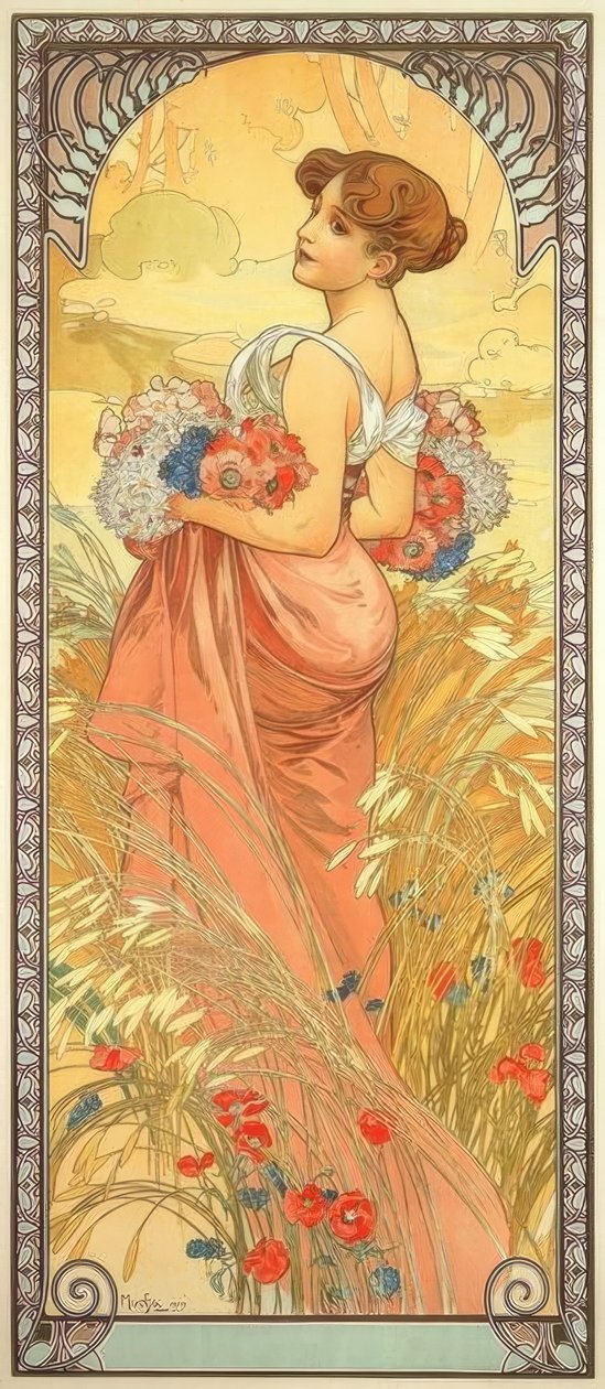 Léto od Alphonse Mucha