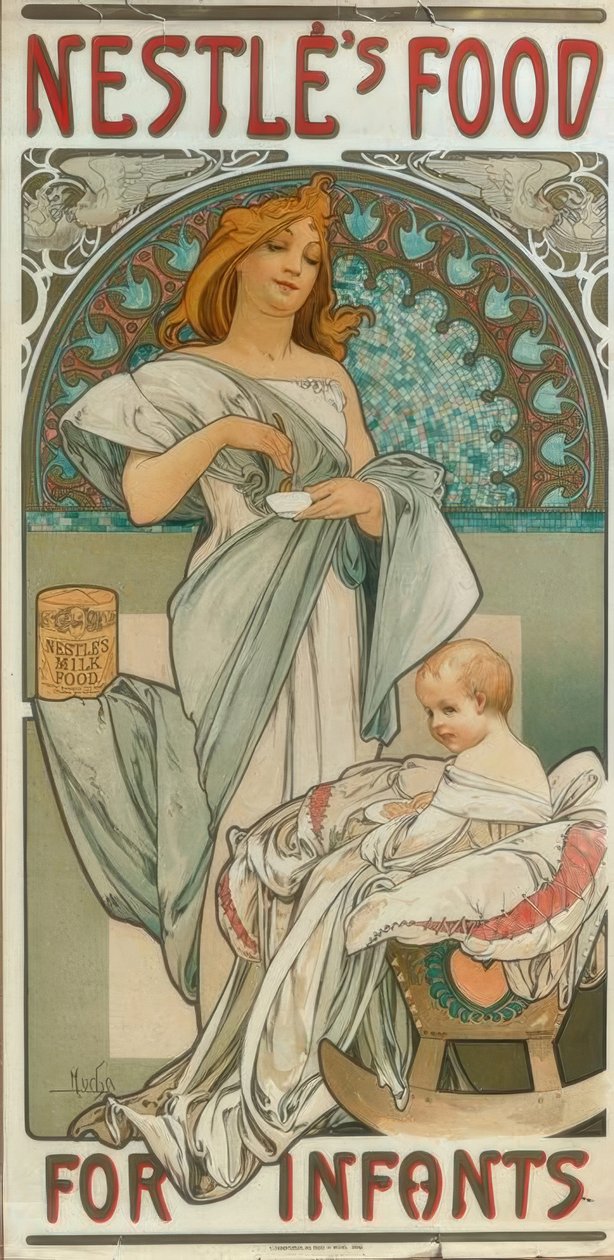 Jídlo pro kojence od Nestlé od Alphonse Mucha