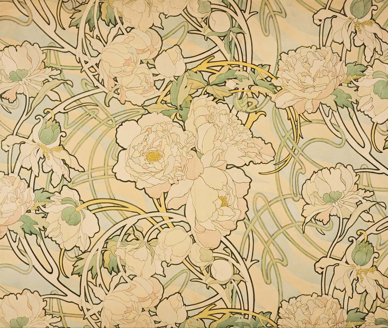 Pivoňky od Alphonse Mucha