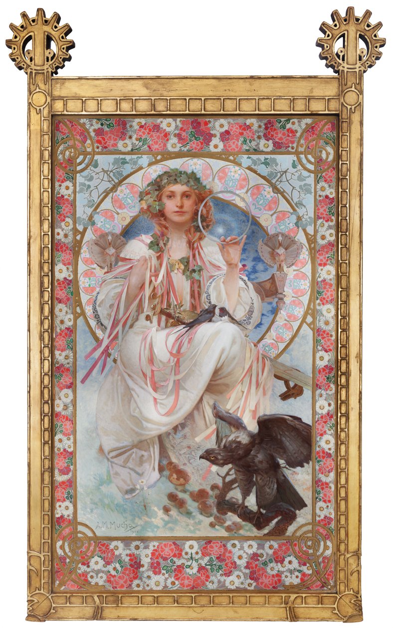 Portrét Josephine Crane-Bradleyové jako Slavie od Alphonse Mucha