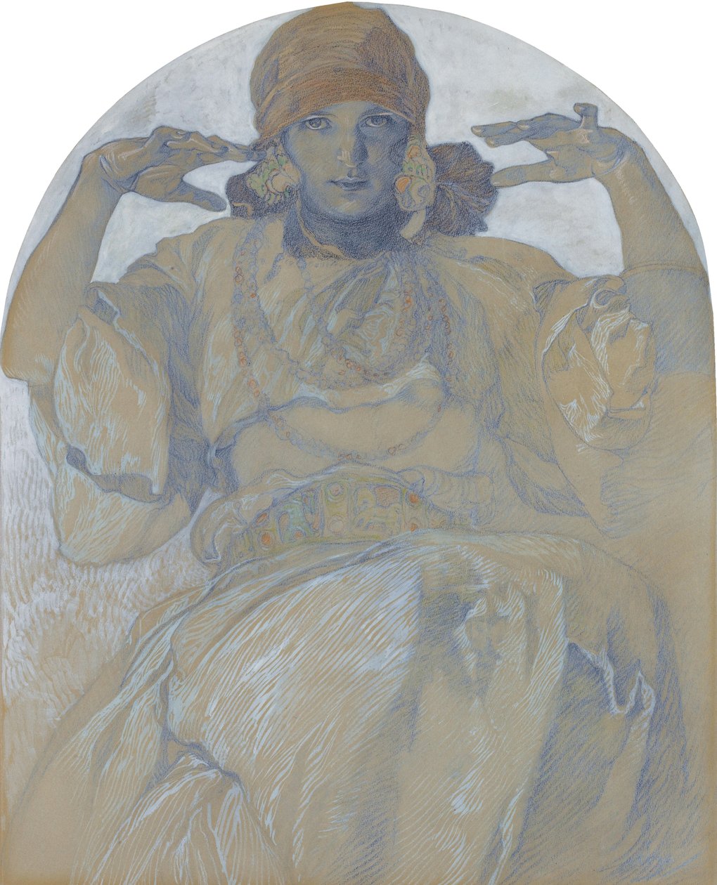 Portrét umělců Dcera Jaroslava, c. 1924 od Alphonse Mucha