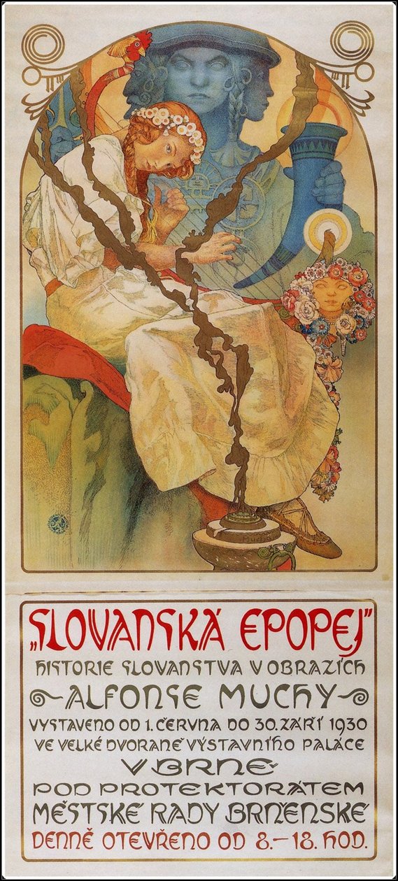 Poster for the exhibition The Slav Epic Slovanská epopej, 1928 od Alphonse Mucha