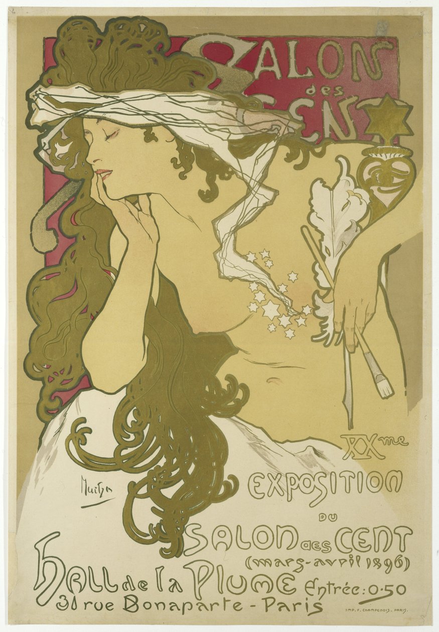 Salon des Cent, XXme Exposition du Salon des Cent, březen-duben, 1896 od Alphonse Mucha