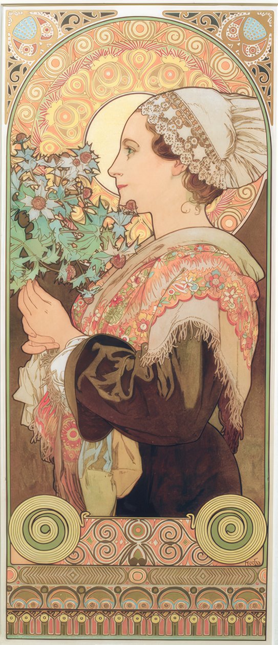 Silberdistel od Alphonse Mucha