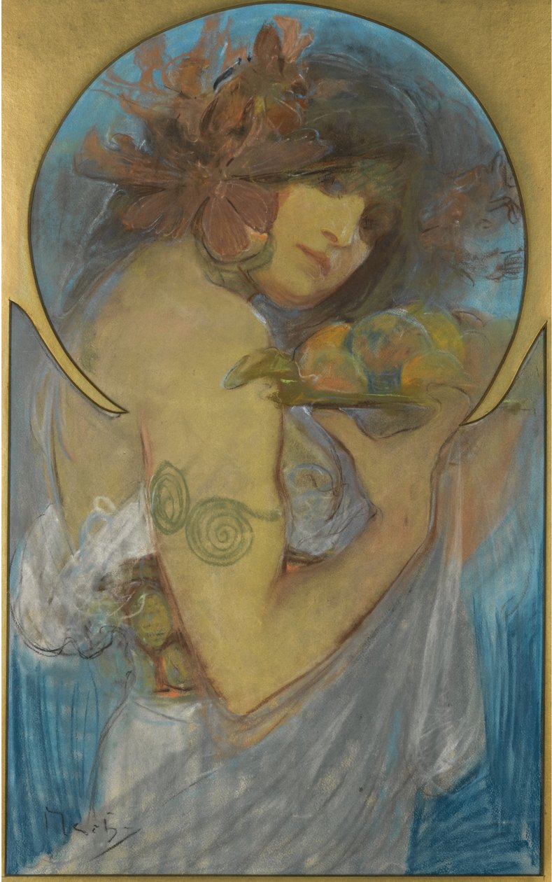 Studie Pro Plakát Ovoce od Alphonse Mucha