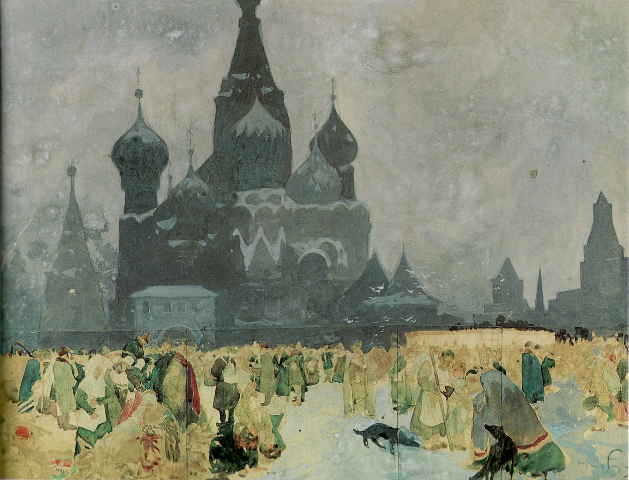 Studie Emancipace ruských nevolníků pro Slovanskou epopej, 1914 od Alphonse Mucha