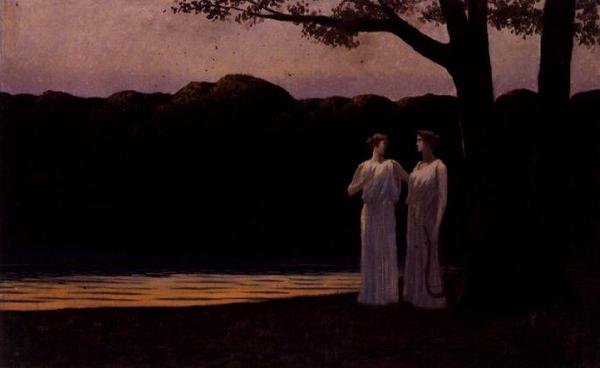 Múzy na pobřeží ve večerních hodinách od Alphonse Osbert