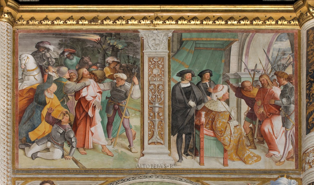 Central Aisle, Sixth South Span, Catch of Jesus, Kristus před Kaifášem, Altobello Melon od Altobello Melone