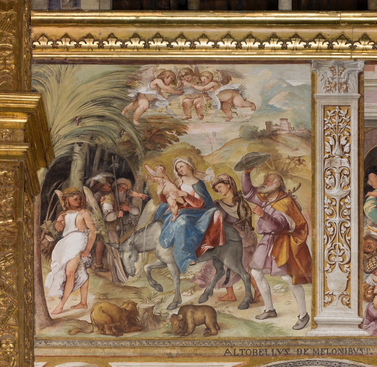 Presbytář, sedmé severní pole, let do Egypta, meloun Altobello od Altobello Melone