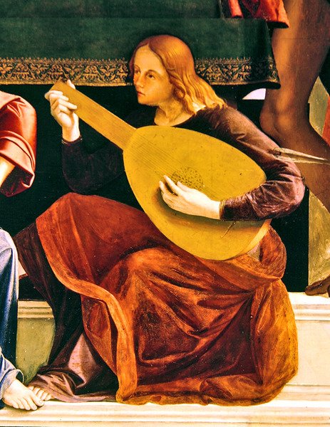 Detail oltářního obrazu sv. Ambrože od Alvise and Basaiti Marco Vivarini