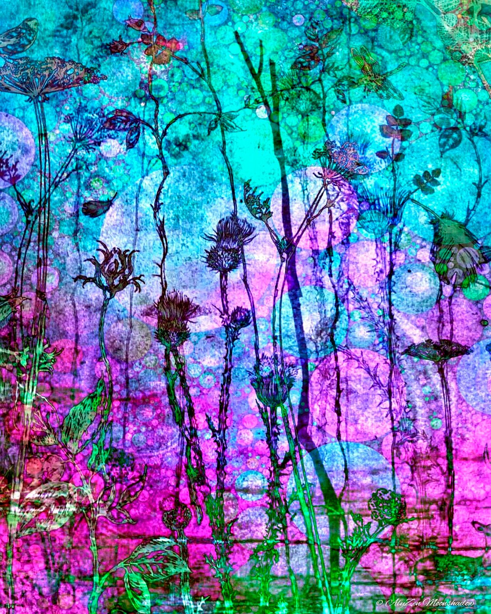 Bohatá tapiserie (Cool), 2014, (digitální foneografie ve smíšených médiích) od AlyZen Moonshadow