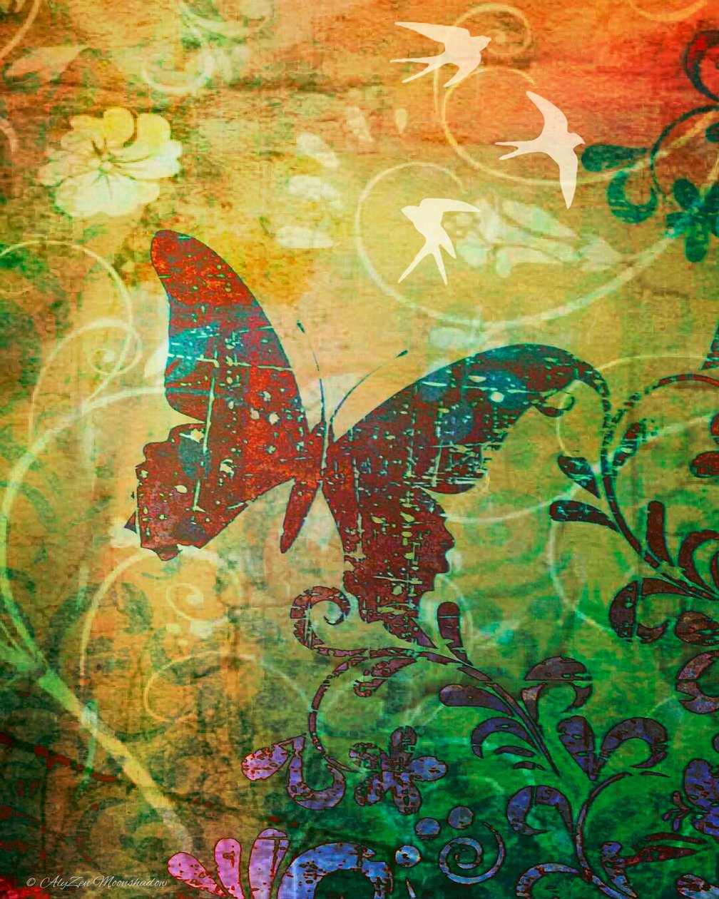 Butterfly Haiku, 2014, (digitální kombinovaná mediální fonografie) od AlyZen Moonshadow