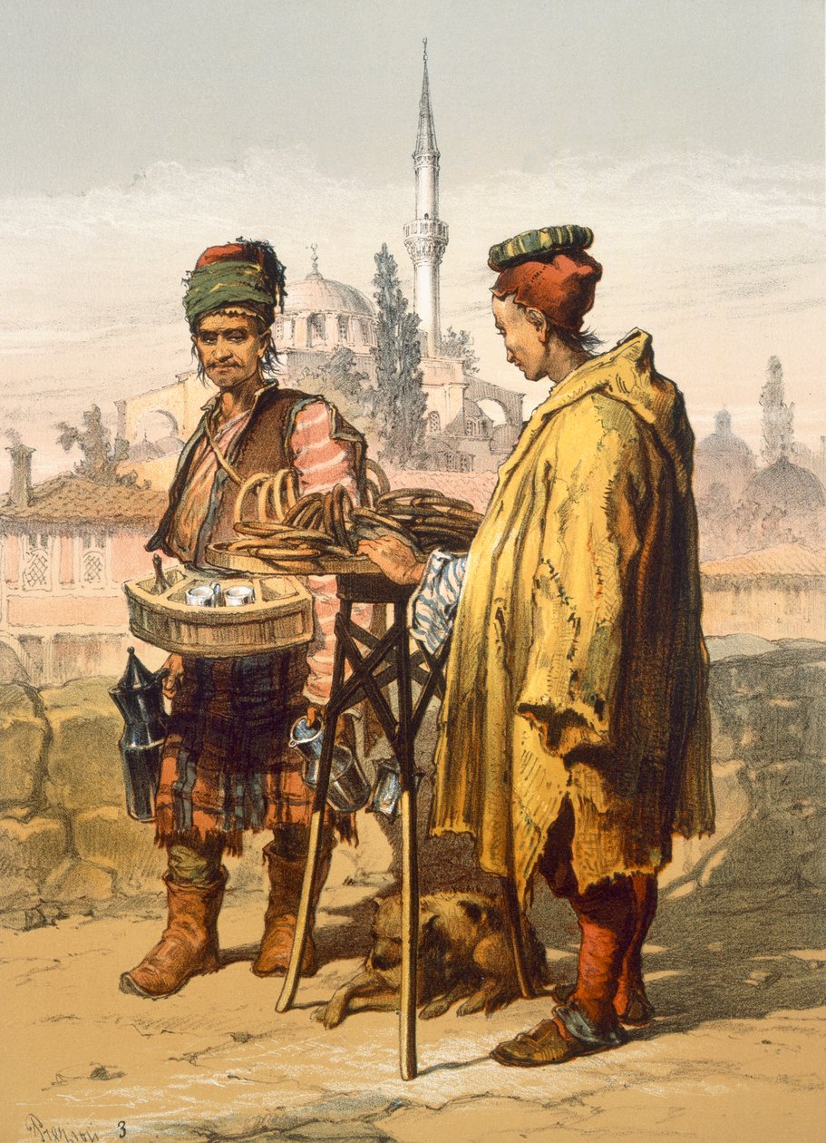 Ambulantní prodejci občerstvení, 1865 od Amadeo Preziosi