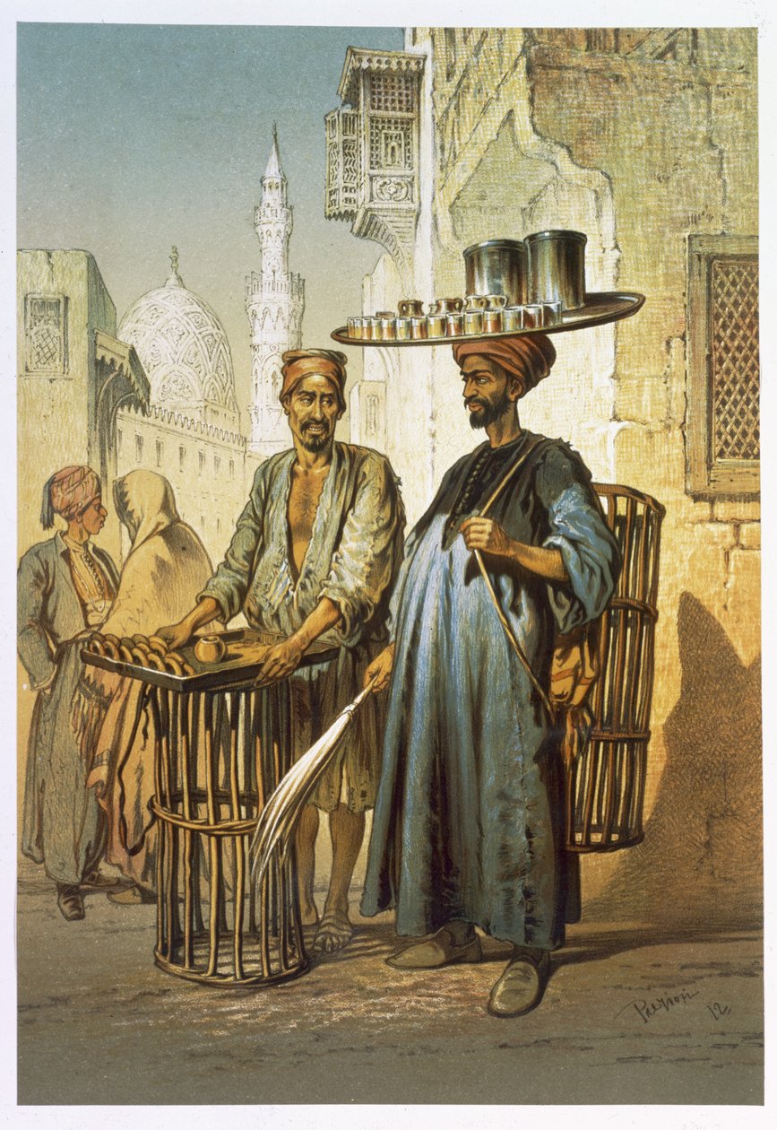 The Tea Seller, ze „Souvenir of Cairo“, 1862 od Amadeo Preziosi
