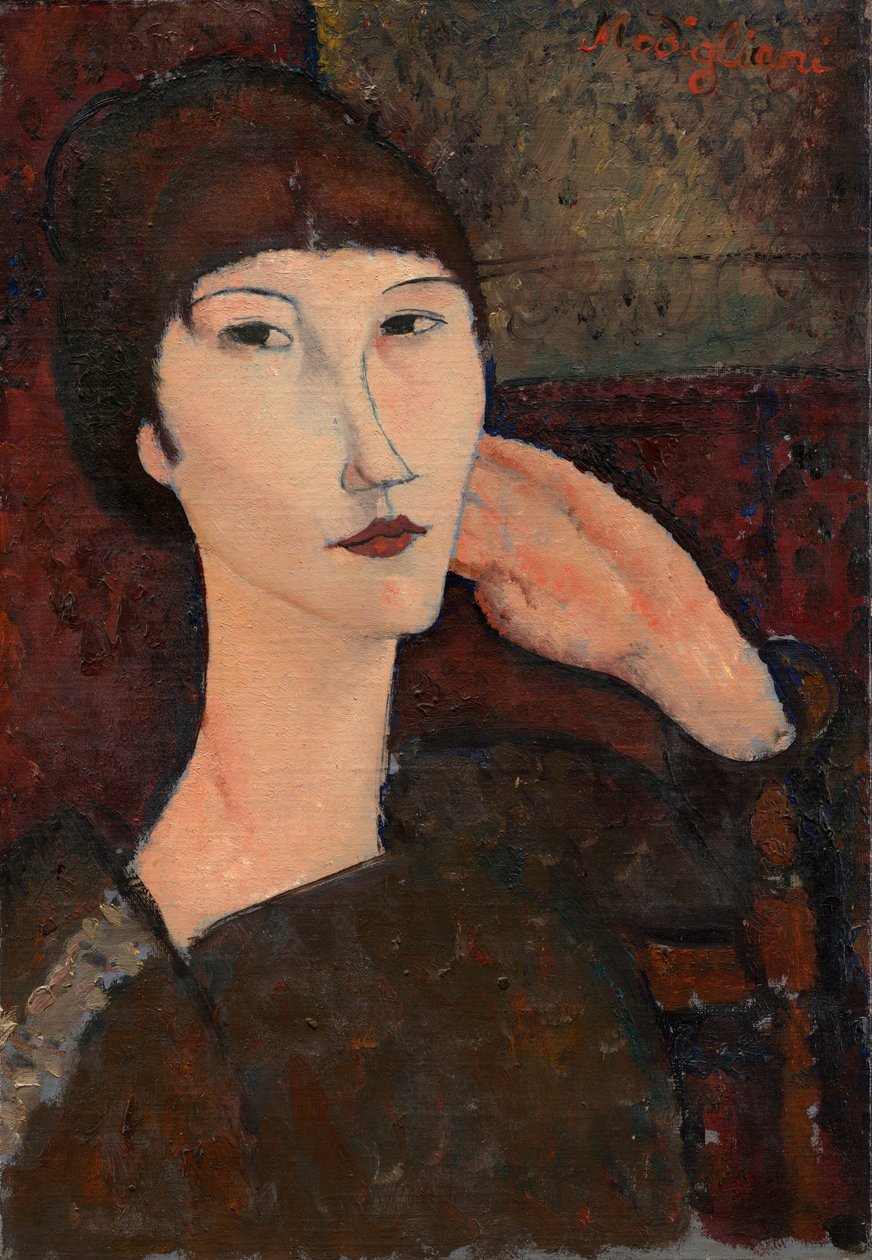 Adrienne Woman with Bangs, 1917. od Amedeo Modigliani