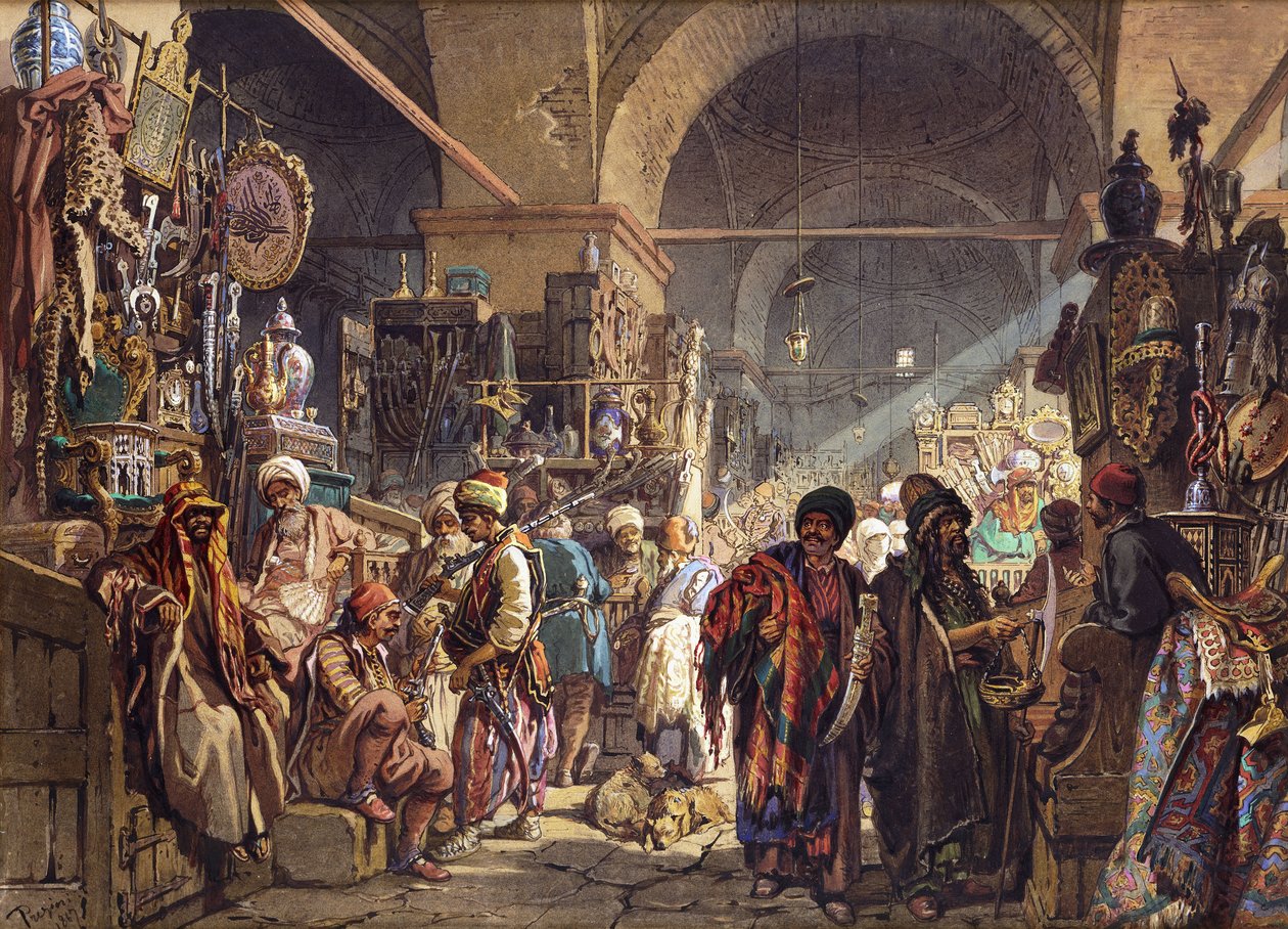 Turecký bazar, 1867 od Amadeo Preziosi