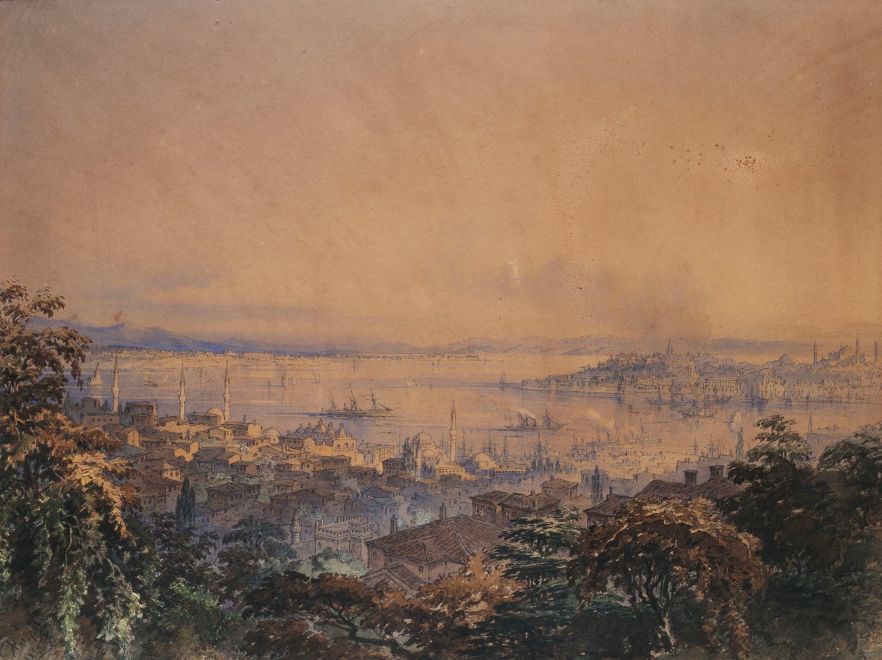 Pohled na Konstantinopol, 1866 od Amadeo Preziosi