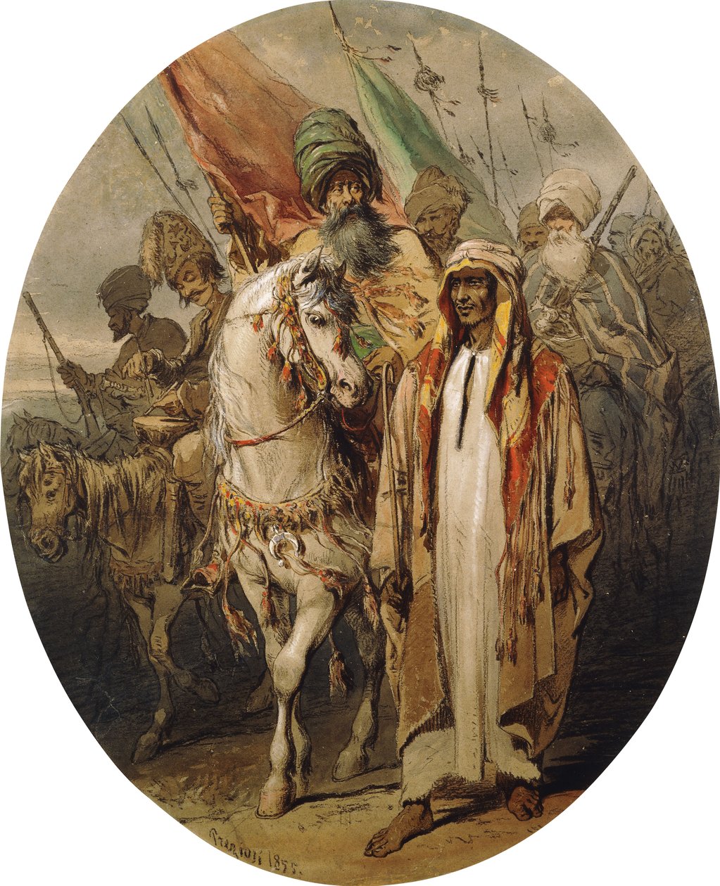 Arab Warriors Advancing, 1855 od Amadeo Preziosi