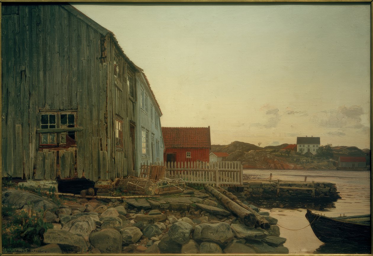 Rybářská chata, starý Hellesund od Amaldus Nielsen