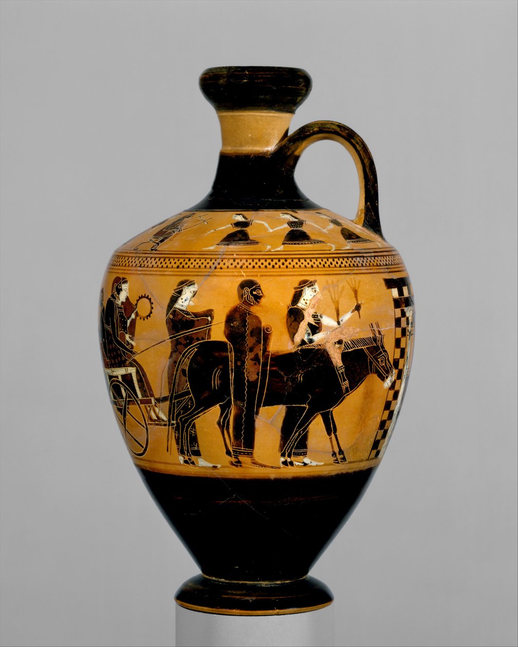 Terakotový lekythos, asi 550-530 př. n. l. (terakota) od Amasis Painter