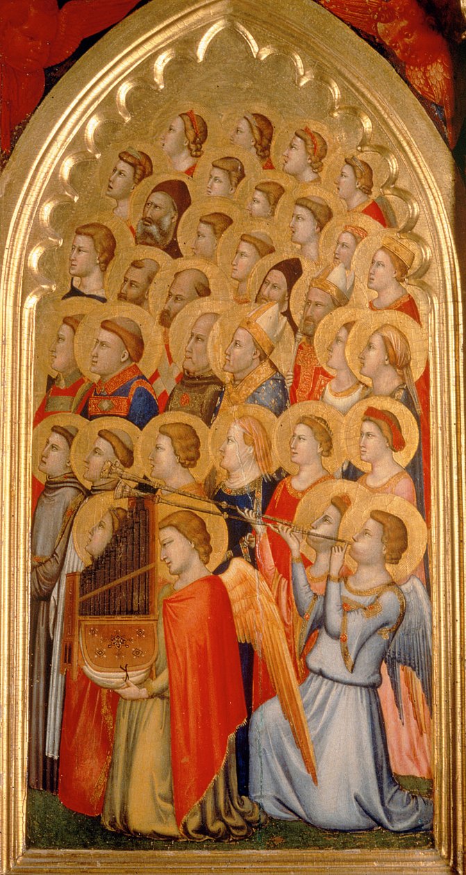 Andělé z korunovace Panny Marie Polyptych (panel zcela vpravo) (viz také 66540-66550) od Ambrogio Bondone Giotto