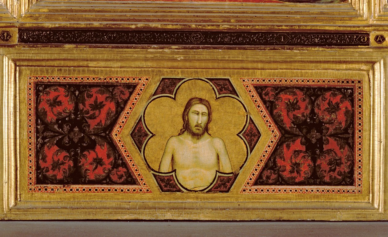 Zraněný Kristus z korunovace Panny Polyptych (centre predella) (viz také 65540-65551) od Ambrogio Bondone Giotto