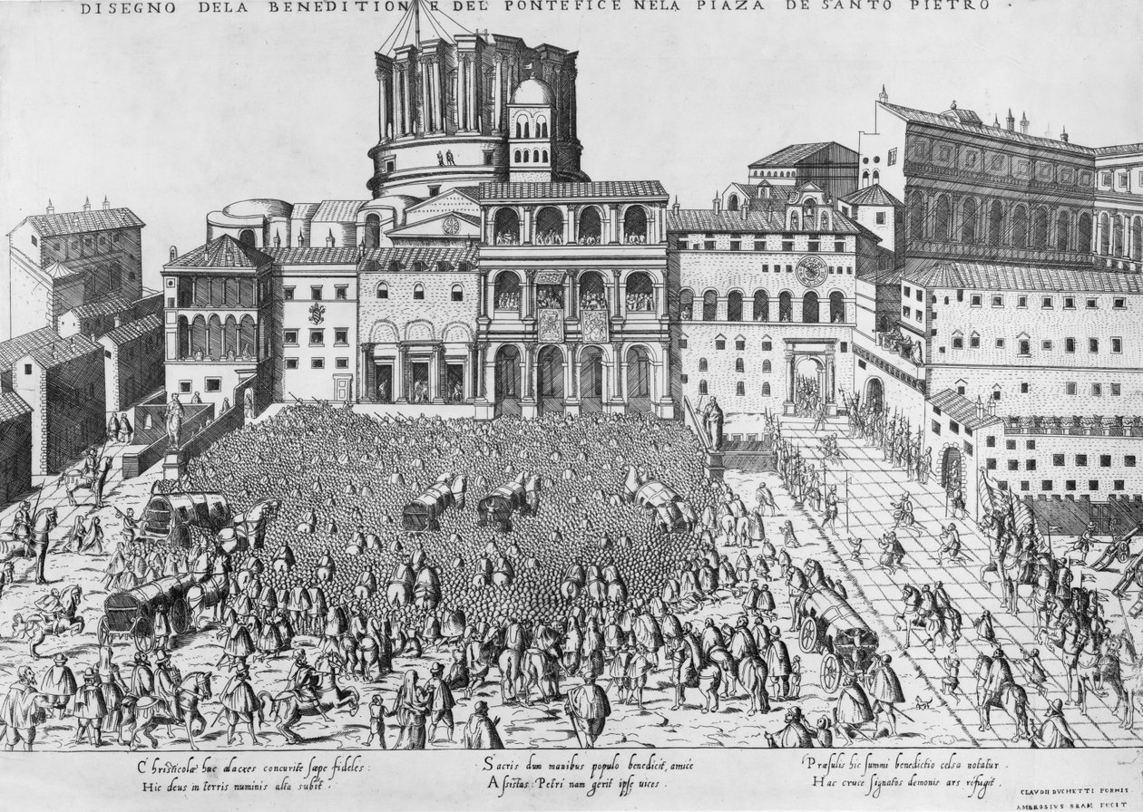 Požehnání papeže na náměstí svatého Petra, c.1583 od Ambrogio Brambilla
