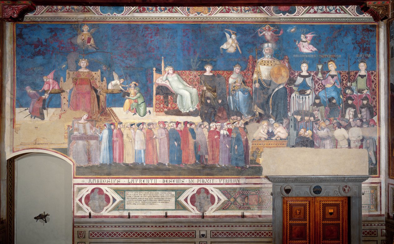 Alegorie dobré vlády, 1338-40 od Ambrogio Lorenzetti