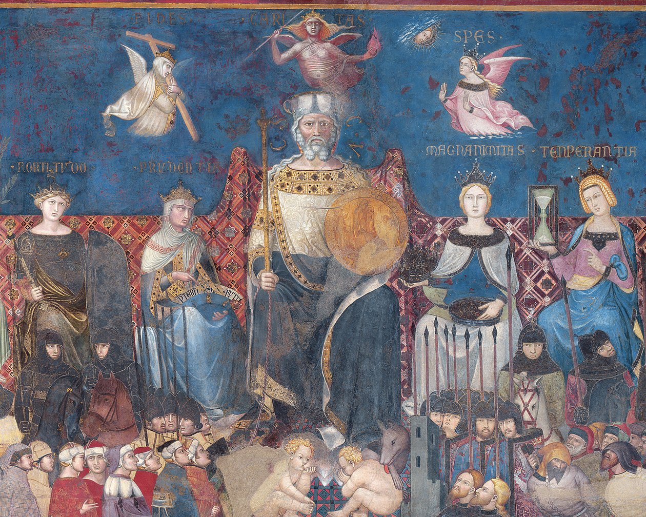 Detail fresky Alegorie dobré vlády, 1338-40 od Ambrogio Lorenzetti