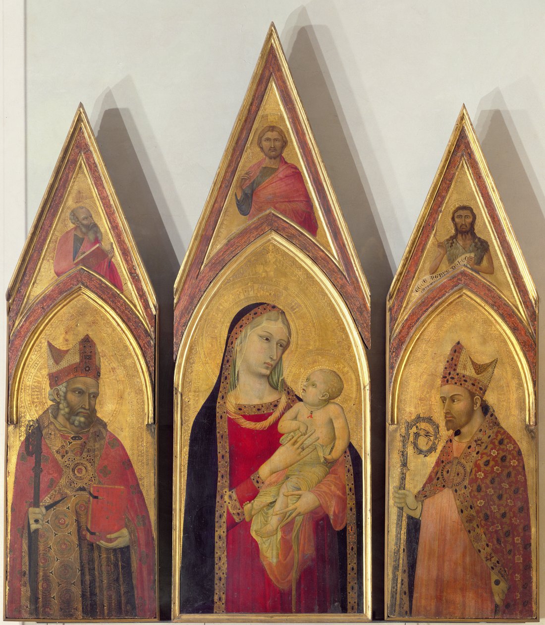 Madona s dítětem a SS. Mikulášem a Prokulem, 1332 (tempera na desce) od Ambrogio Lorenzetti