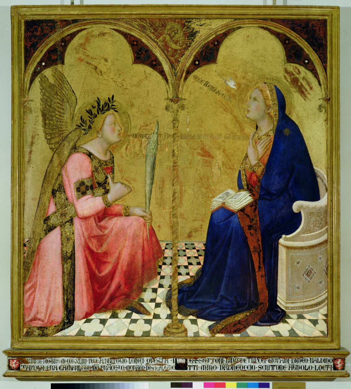 Zvěstování, 1344 (tempera na desce) od Ambrogio Lorenzetti