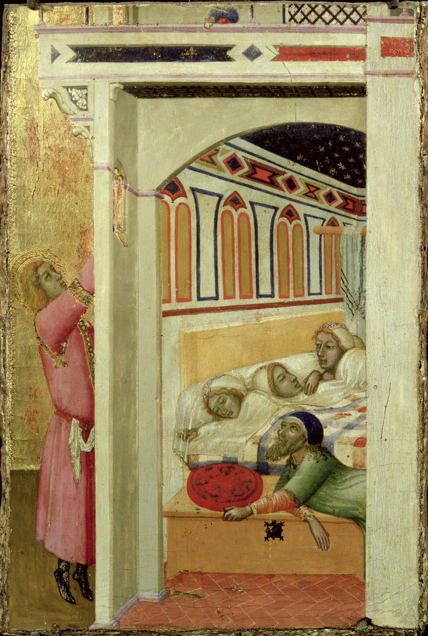 Milosrdenství svatého Mikuláše z Bari (tempera na dřevě) od Ambrogio Lorenzetti