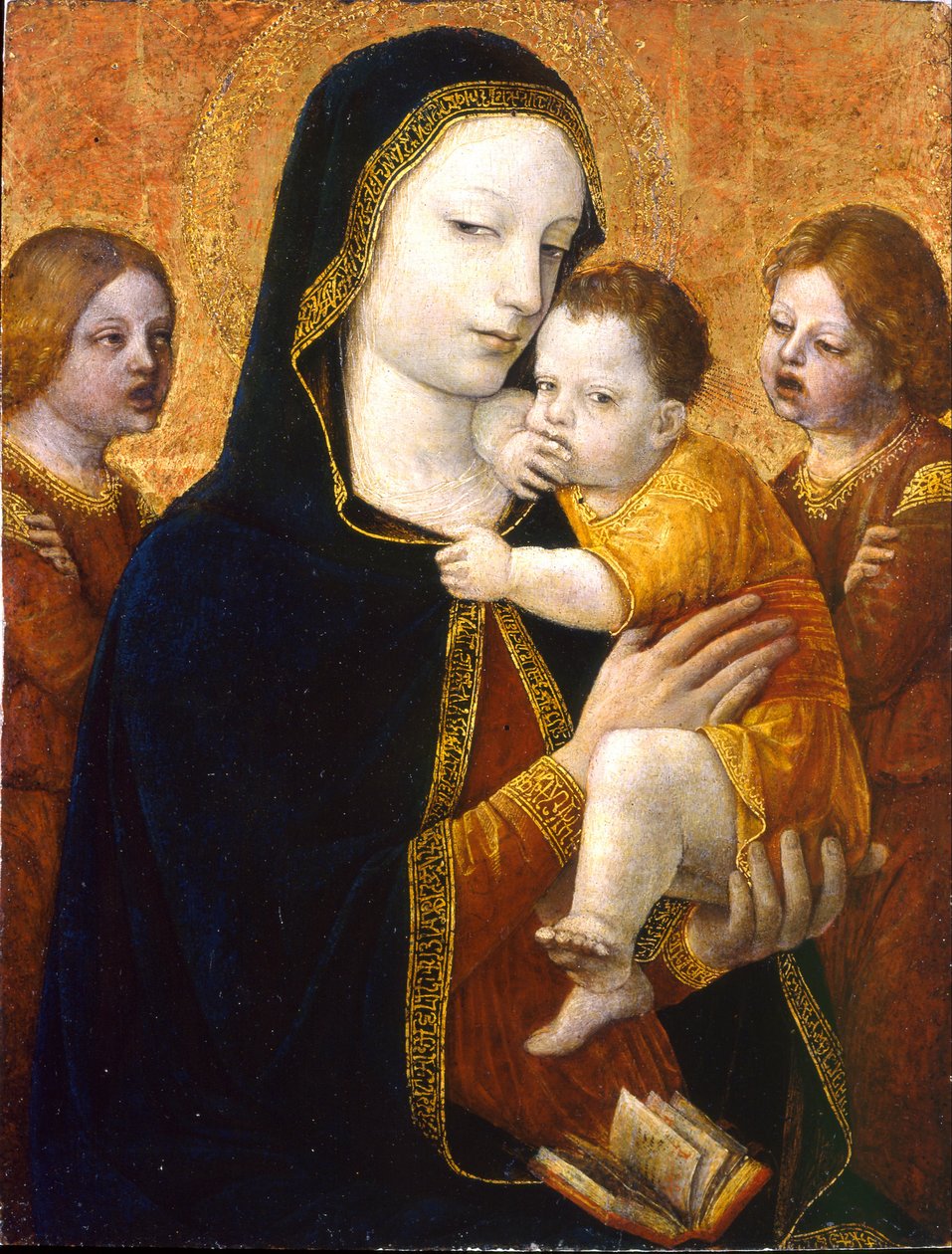 Panna a dítě se dvěma anděly od Ambrogio da Fossano