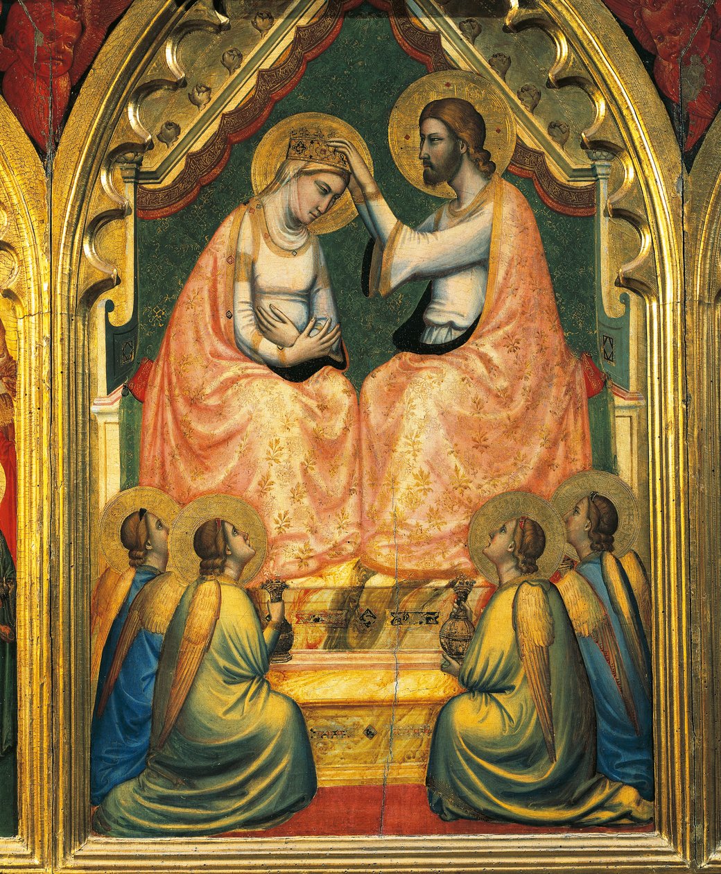 Korunovace Panny Marie (tempera na panelu) od Ambrogio Bondone (workshop) Giotto